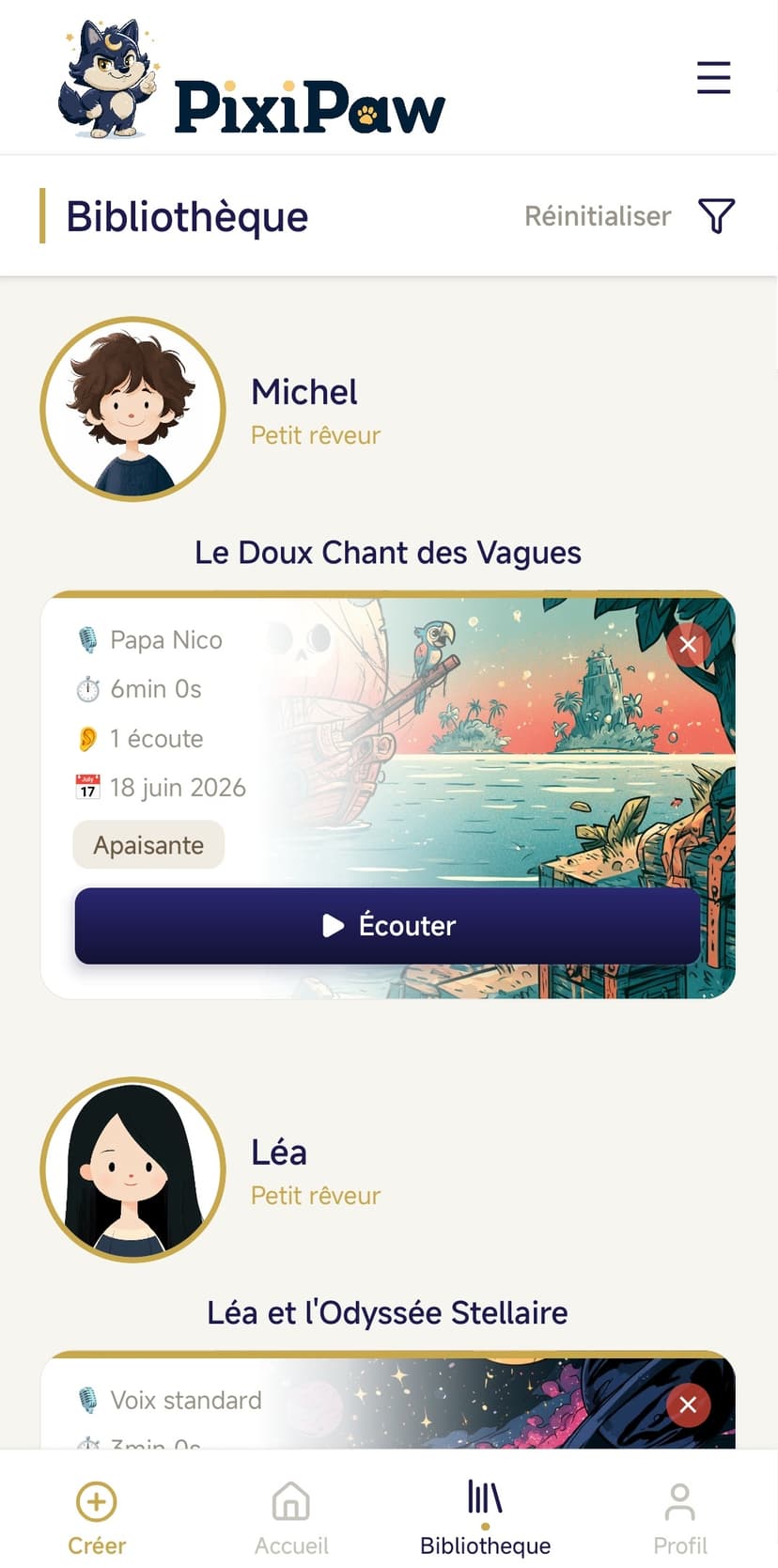 Bibliothèque d'histoires